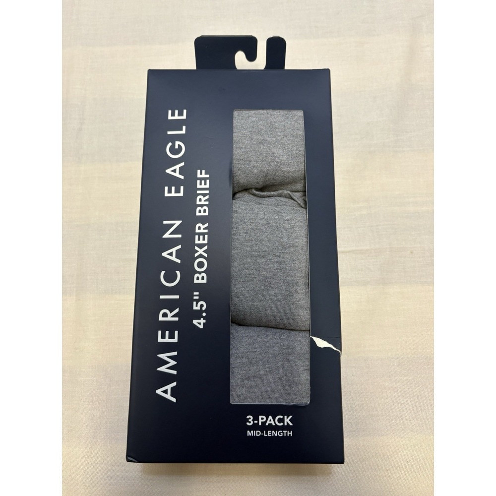 NEW 3 Pack American Eagle Mens XXL 2XL 4.5" Boxer Brief Gray